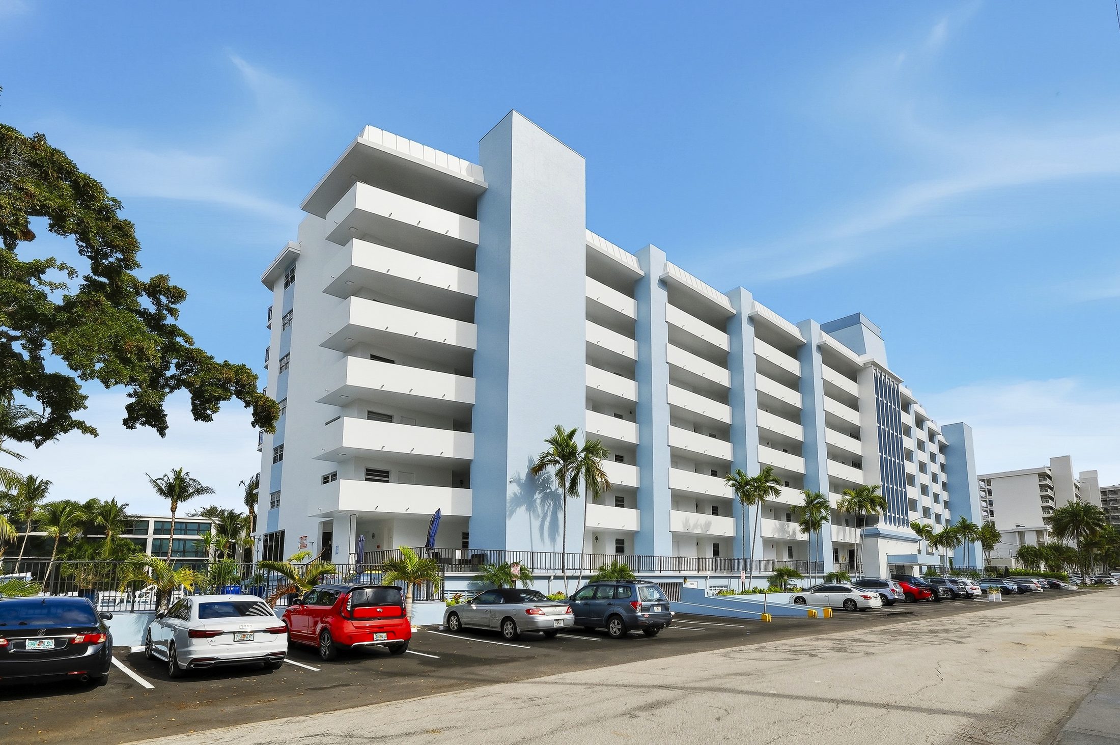 Ridgeview Towers from the southwest, viewed from the marina
